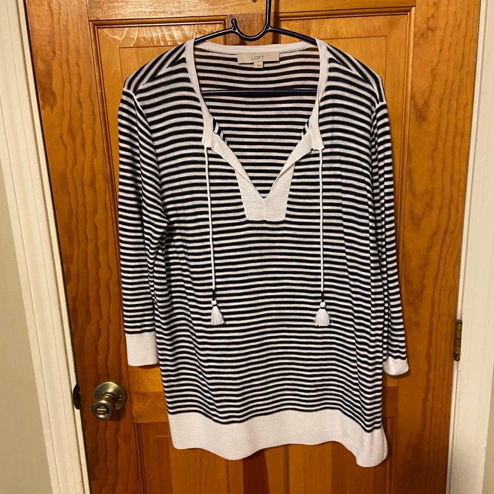 Navy and White Stripe top